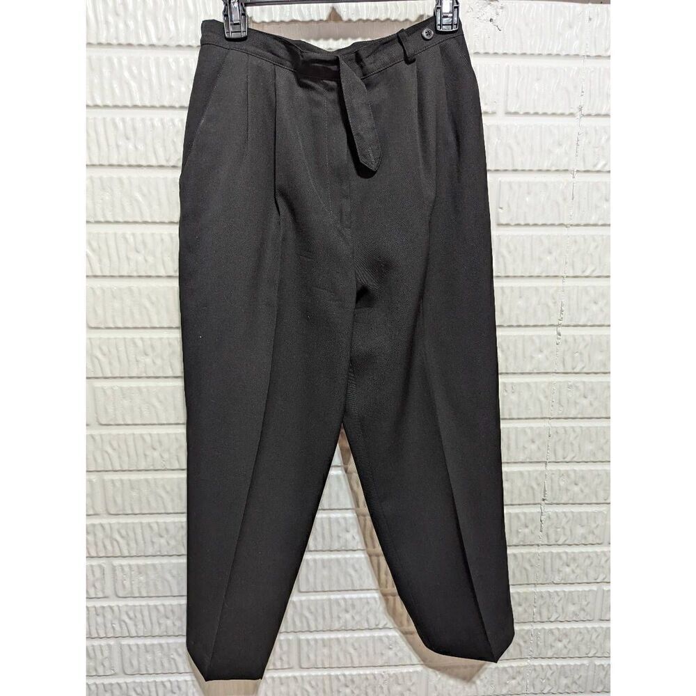 Hawksley & Wight Women's Black Solid Pure Wool Petite Dress Pants Size 10